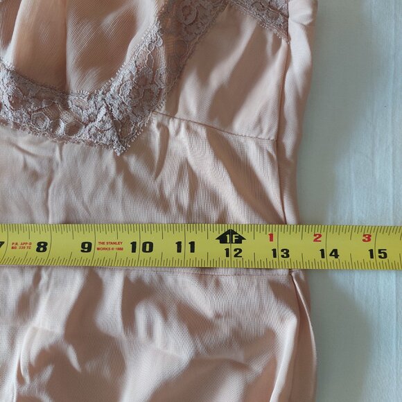 Vintage D’Orsay Nightgown Slip Dress Lingerie Pink Lace , Size 34 - Picture 6 of 7